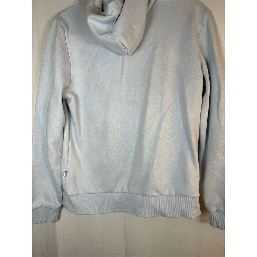 PUMA Essentials Logo Pullover Hoodie Women’s M Light Blue Fleece Lined - Picture 9 of 14